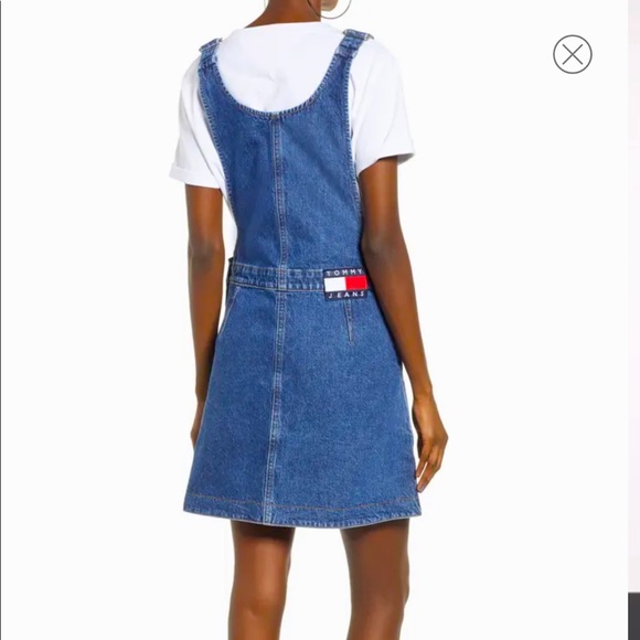 Tommy Jeans Denim Dungaree Mini Dress - Picture 2 of 3